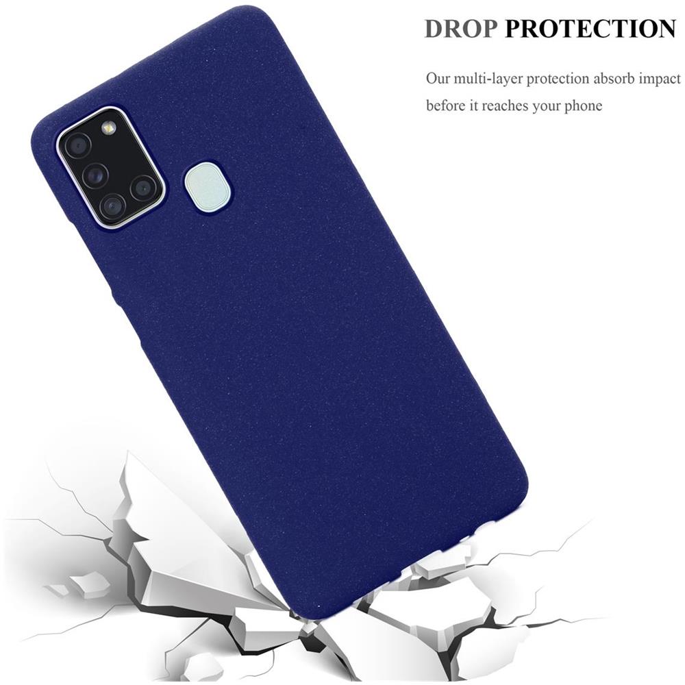 Custodia Compatibile Con Samsung Galaxy A21s In Frost Blu Scuro - Coperchio Protettivo In Silicone Tpu Flessibile - Foto 7
