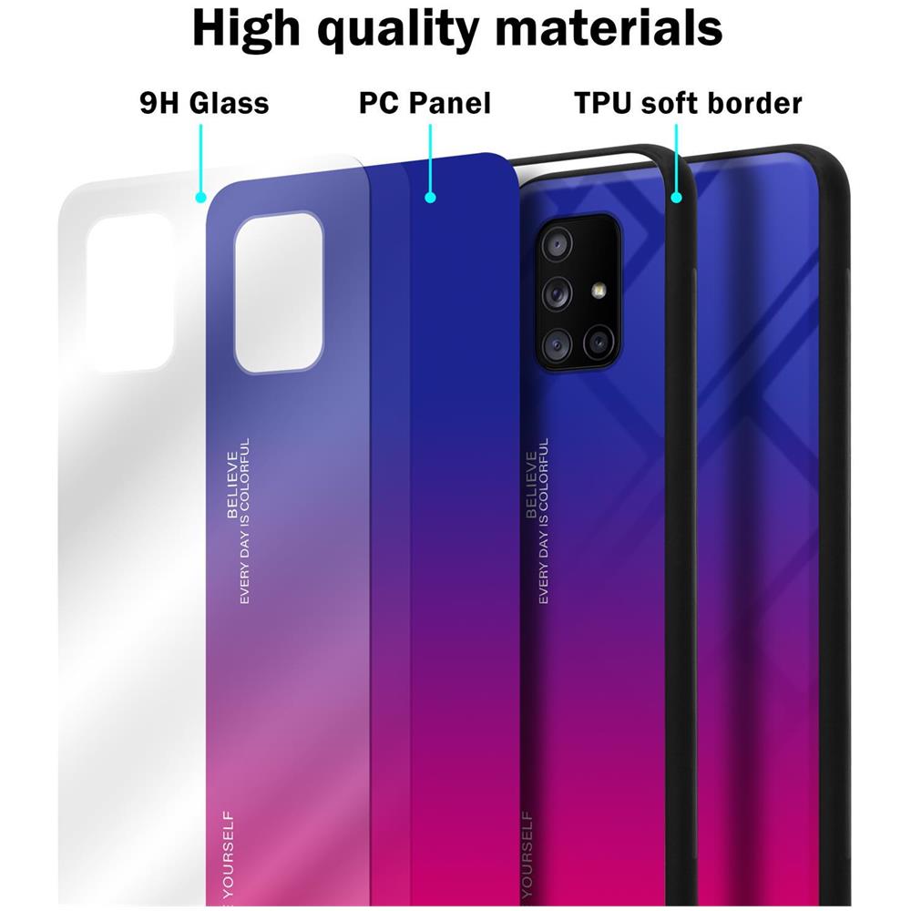 Cadorabo Custodia Compatibile Con Samsung Galaxy A71 5g In Viola - Rosso - Coperchio Protettivo Bicolore In Vetro Temperato E Silicone Tpu - Foto 7