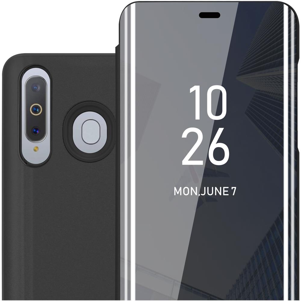 Custodia Compatibile Con Samsung Galaxy A8s In Tormalina Nera - Clear View Specchio Coperchio Protettivo Con Funzione Di Supporto Protezione A 360 Gradi - Foto 1