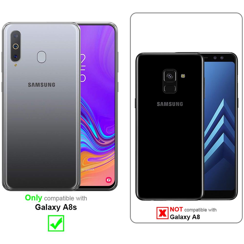 Custodia Compatibile Con Samsung Galaxy A8s In Tormalina Nera - Clear View Specchio Coperchio Protettivo Con Funzione Di Supporto Protezione A 360 Gradi - Foto 2