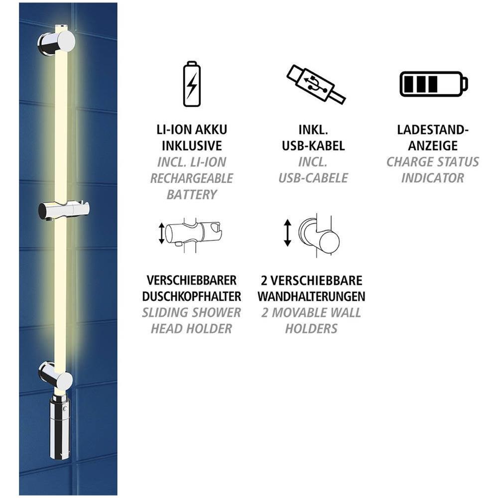 Asta Doccia A Led 94 Cm, Bianco Caldo, - Foto 7
