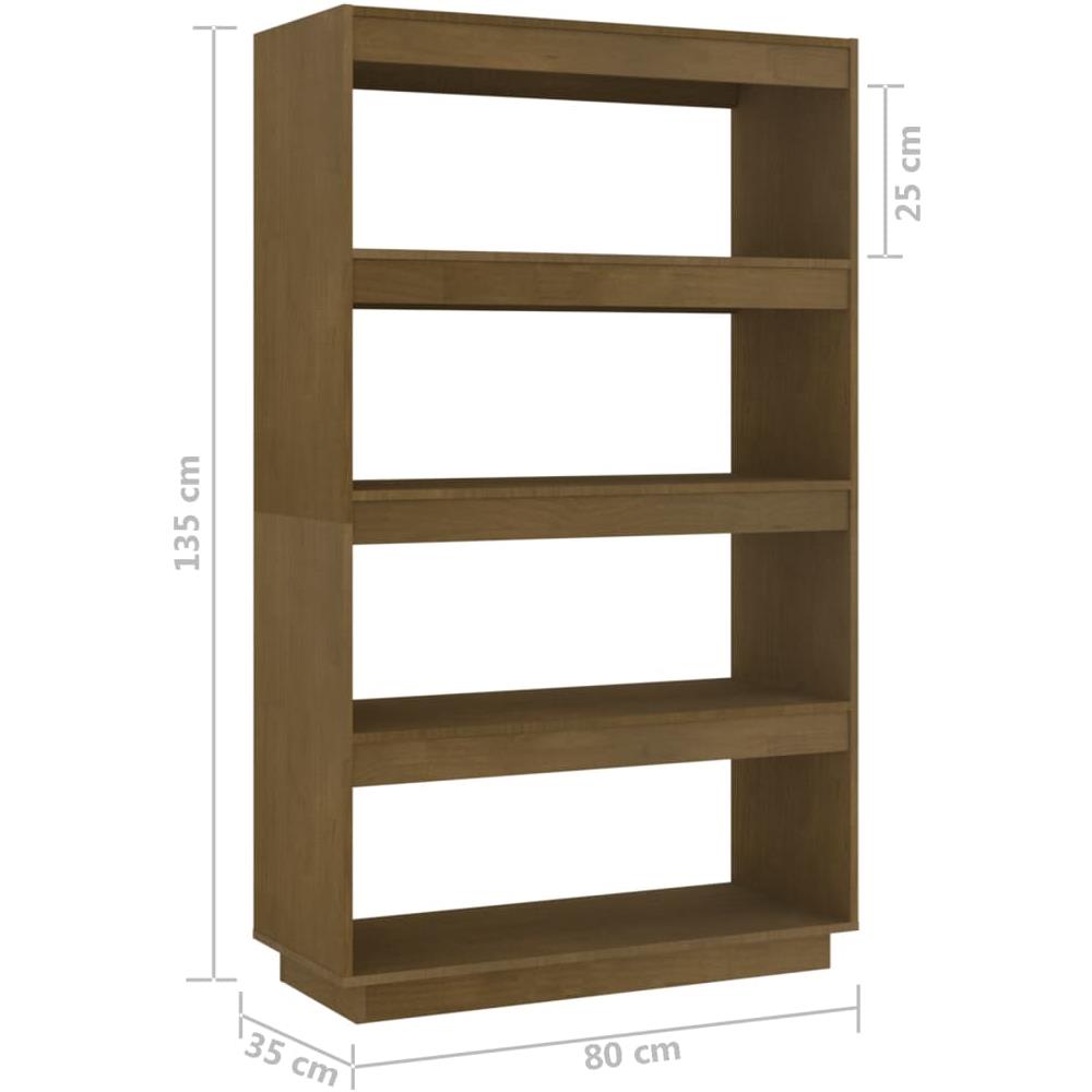 Libreria / divisorio Marrone Miele 80x35x135 Cm In Legno Di Pino - Foto 2