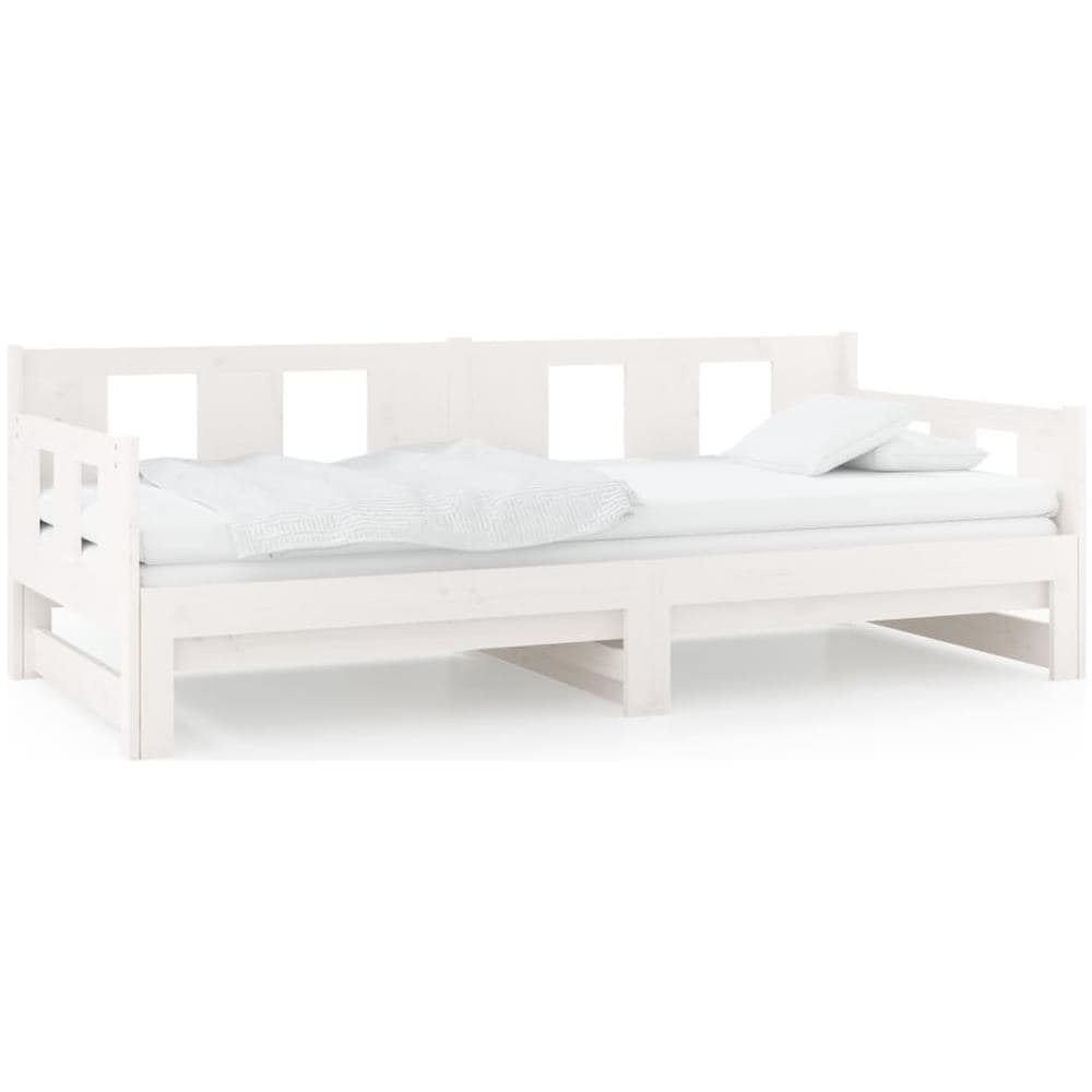 Dormeuse Estraibile Bianca Legno Massello Di Pino 2x (80x200) Cm - Foto 2