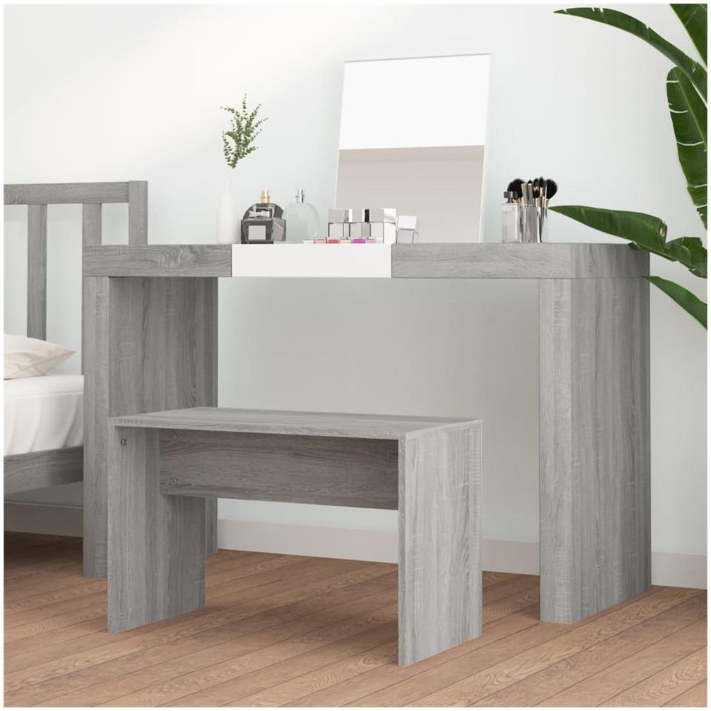 Sgabello Da Toeletta Grigio Sonoma 70x35x45cm Legno Multistrato - Foto 2