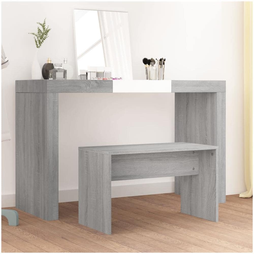 Sgabello Da Toeletta Grigio Sonoma 70x35x45cm Legno Multistrato - Foto 1