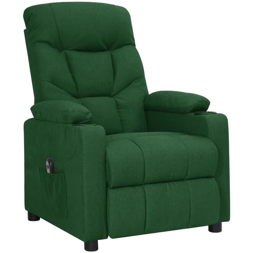Poltrona Elettrica Reclinabile Verde Scuro In Tessuto - Foto 2