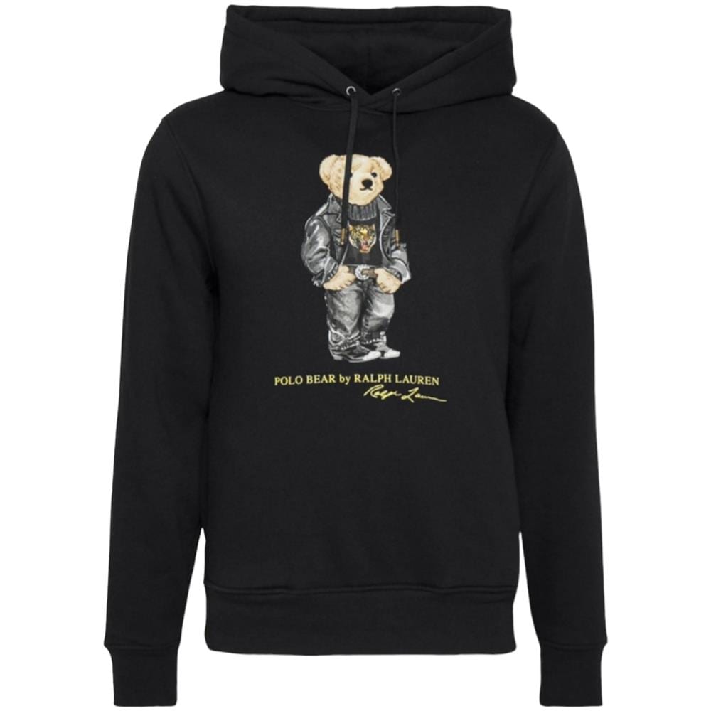 Felpa Uomo Nera Con Cappuccio Nera Lunar New Year Polo Bear Hoodie Sweatshirt Felpa Polo Con Orsetto Cappuccio E Tasche Tg S - Foto 1