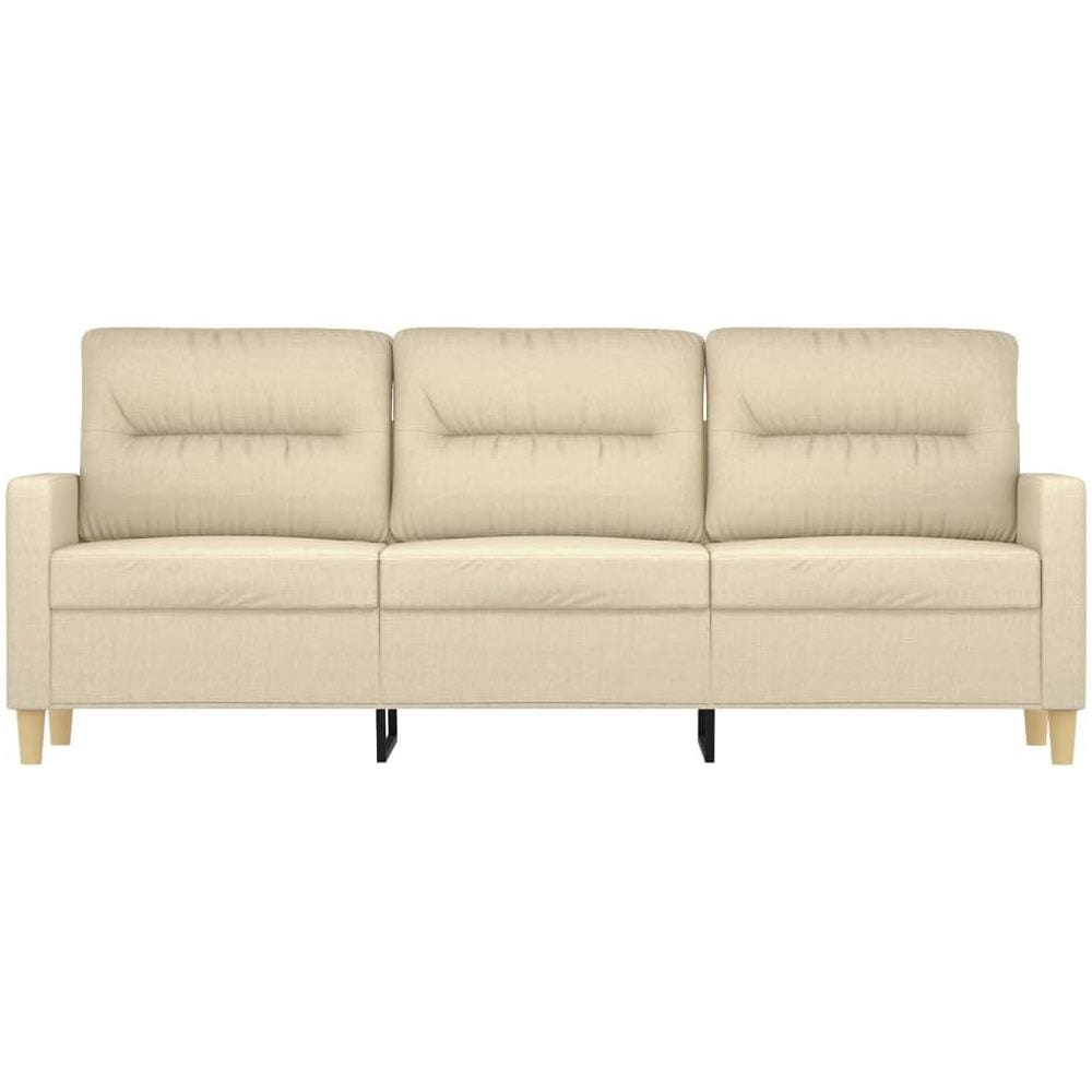 Divano A 3 Posti Crema 180 Cm In Tessuto - Foto 3