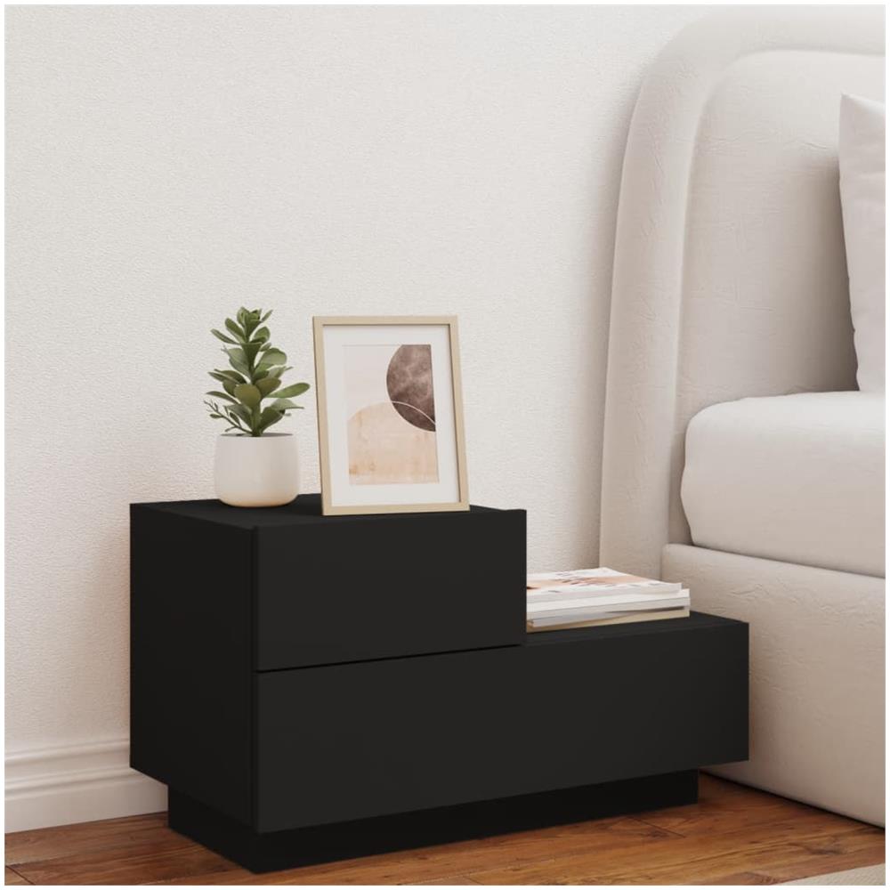 Comodino Con Luci Led Nero 70x36x40,5 Cm - Foto 3