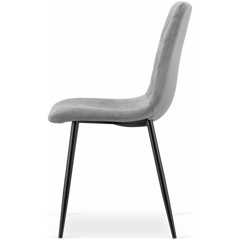 Sedia TURIN in velluto grigio chiaro ergonomica per soggiorno - Foto 2