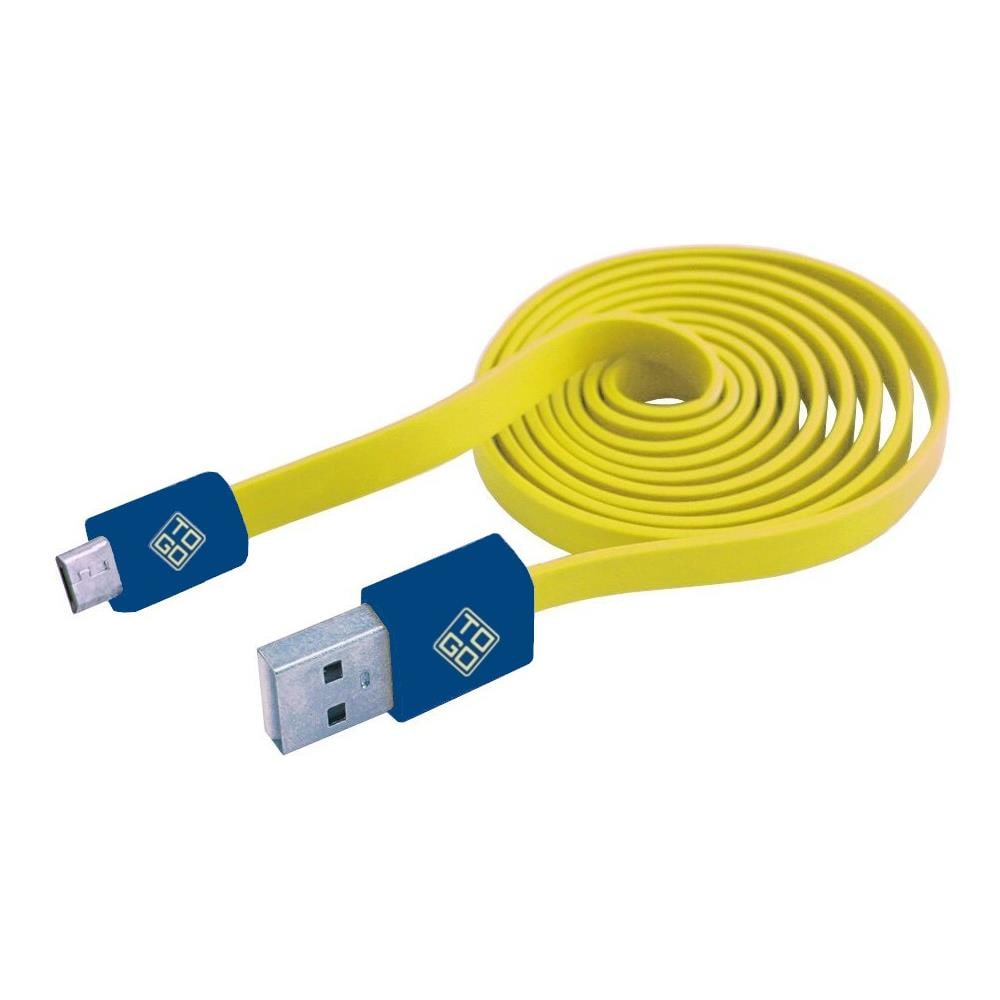 ICOC MUSB-FLY - Cavo Flat USB AM a Micro USB M 1m Giallo / Blu - Foto 1