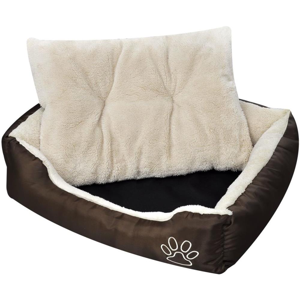 Letto Caldo Per Cani Marrone E Beige Con Cuscino Imbottito L - Foto 1