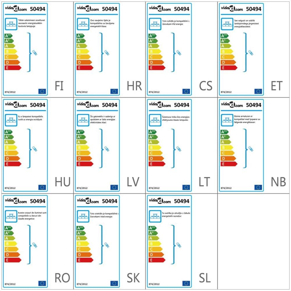 Lampada Soffitto Paralumi Elissoidi Vetro 5 Lampadine E14 200 W - Foto 12