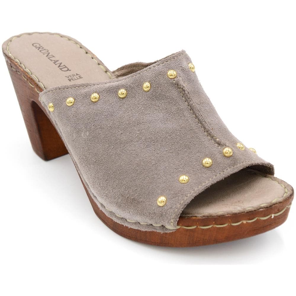 Zoccolo Donna Pelle Scamosciata Taupe Tacco 7,5cm Art. 10644-30 Taglia: 38 - Foto 2