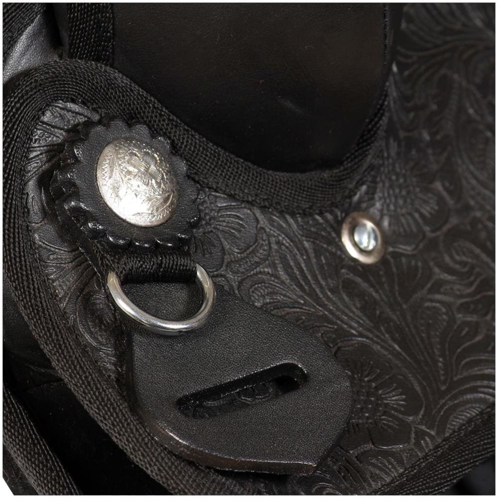 Sella Western Testiera E Pettorale In Vera Pelle 12"" Nero - Foto 2