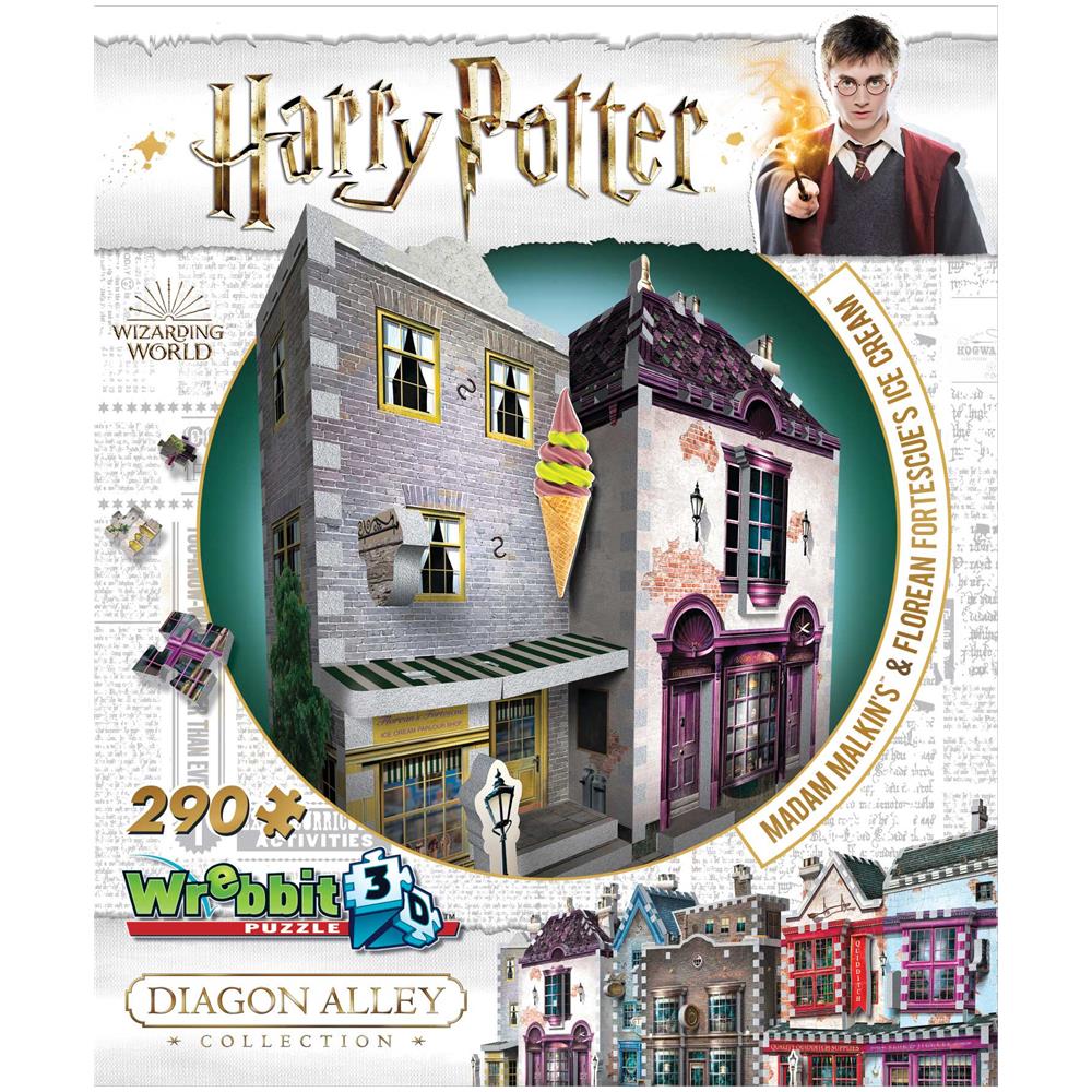 W3d-0510 - Harry Potter - 3d Puzzle 290 Pz - Diagon Alley Madam Malkin's + Florean Fortescue's Ice Cream - Foto 1