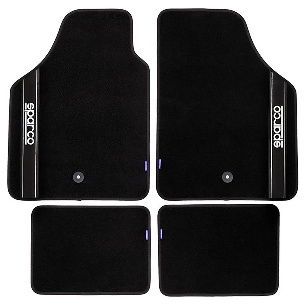 Set Completo Tappetini Auto Universali In Moquette Quattro Pezzi Nero - Foto 2