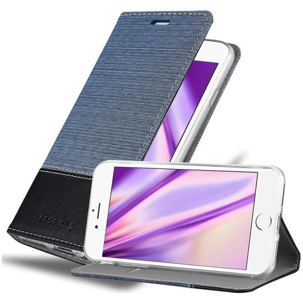 Custodia Compatibile Con Apple Iphone 6 / Iphone 6s In Blu Scuro Nero - Coperchio Protettiva Con Chiusura Magnetica, Funzione Stand E Tasca Per Le Carte - Foto 1