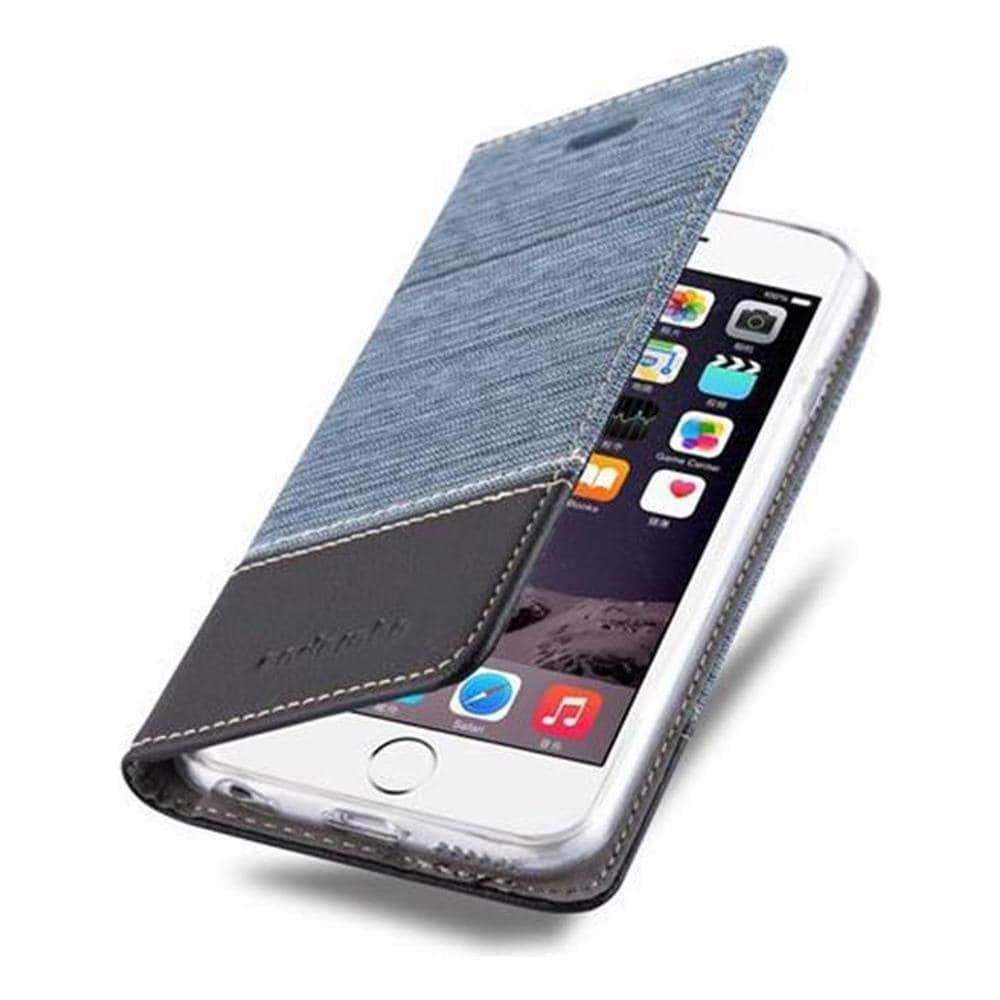 Custodia Compatibile Con Apple Iphone 6 / Iphone 6s In Blu Scuro Nero - Coperchio Protettiva Con Chiusura Magnetica, Funzione Stand E Tasca Per Le Carte - Foto 8
