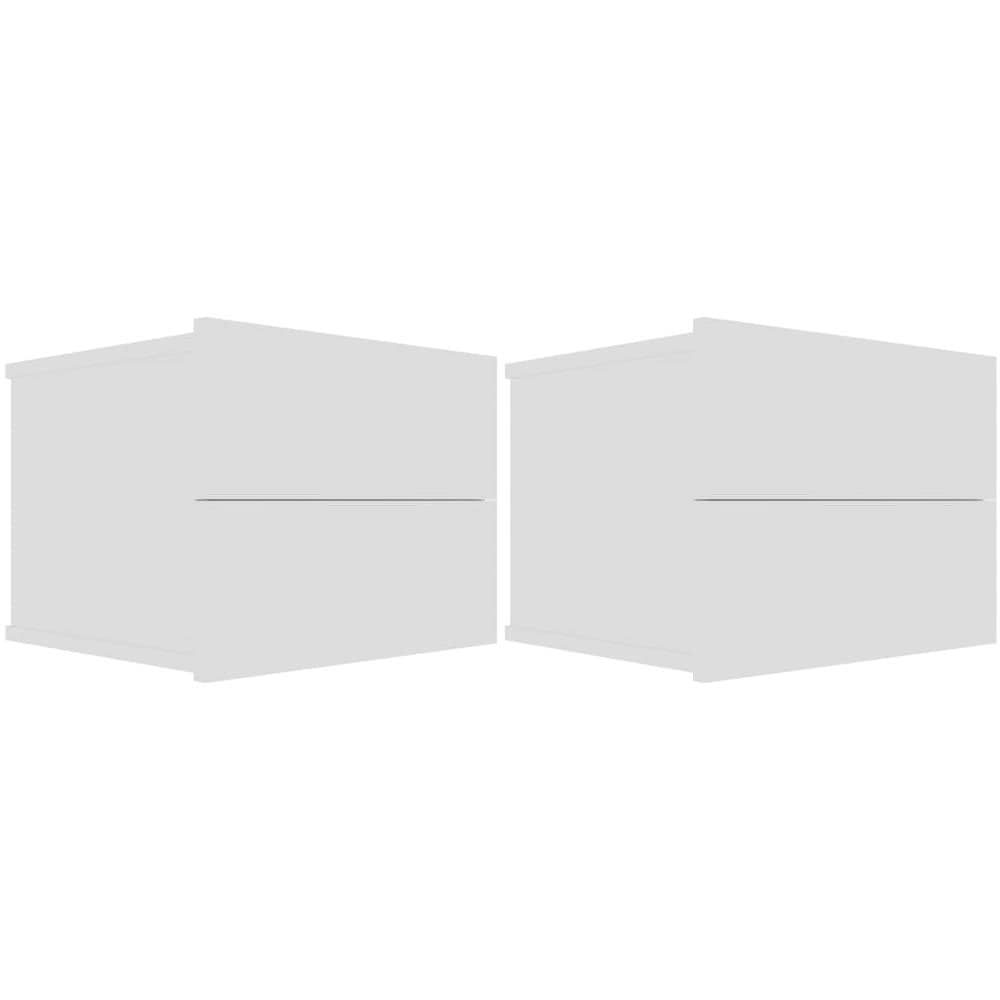 Comodini 2 pz Bianchi 40x30x30 cm in Legno Multistrato - Foto 2