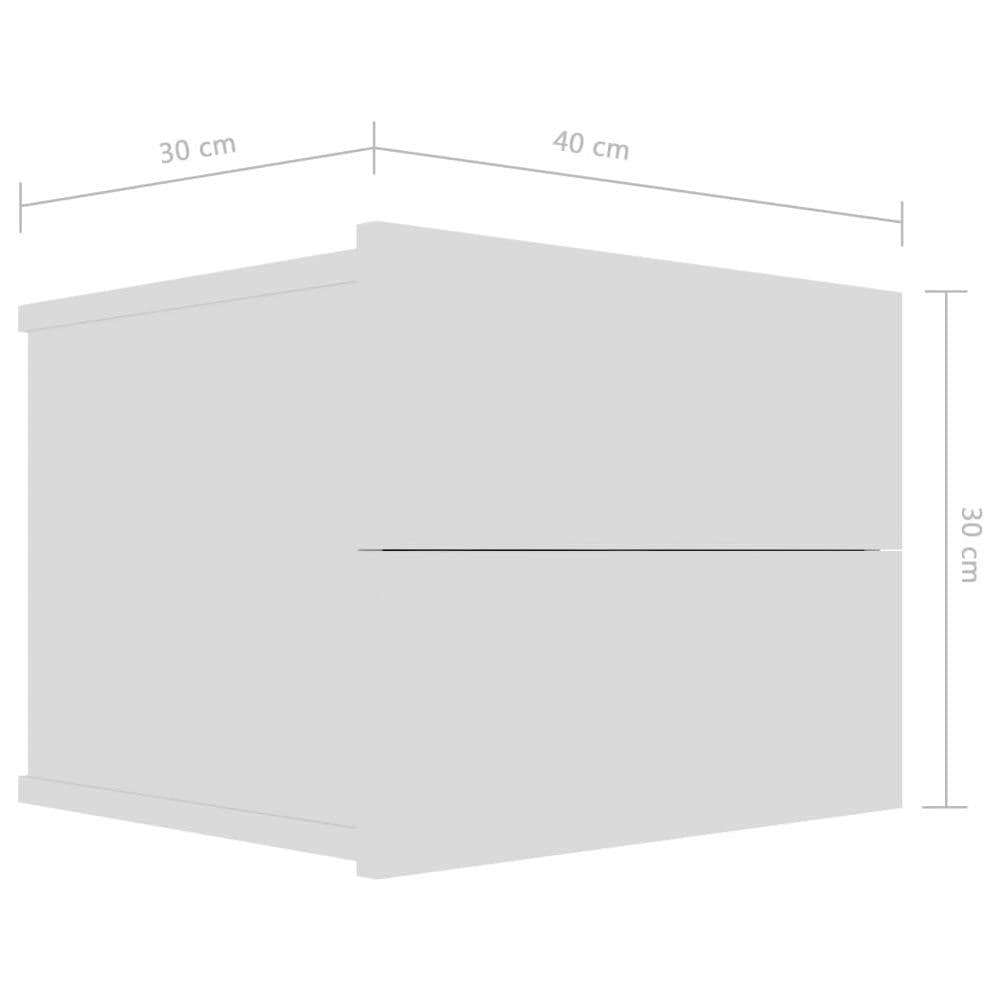 Comodini 2 pz Bianchi 40x30x30 cm in Legno Multistrato - Foto 13