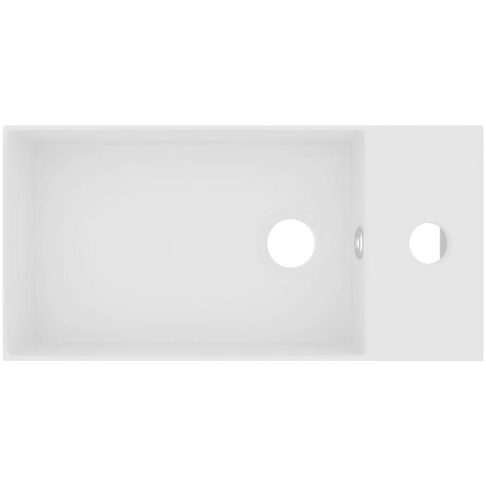 Lavandino con Troppopieno in Ceramica Bianco Opaco - Foto 2