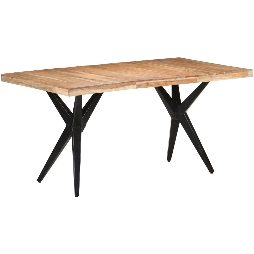 Tavolo Da Pranzo 160x80x76 Cm In Legno Massello Di Acacia - Foto 8