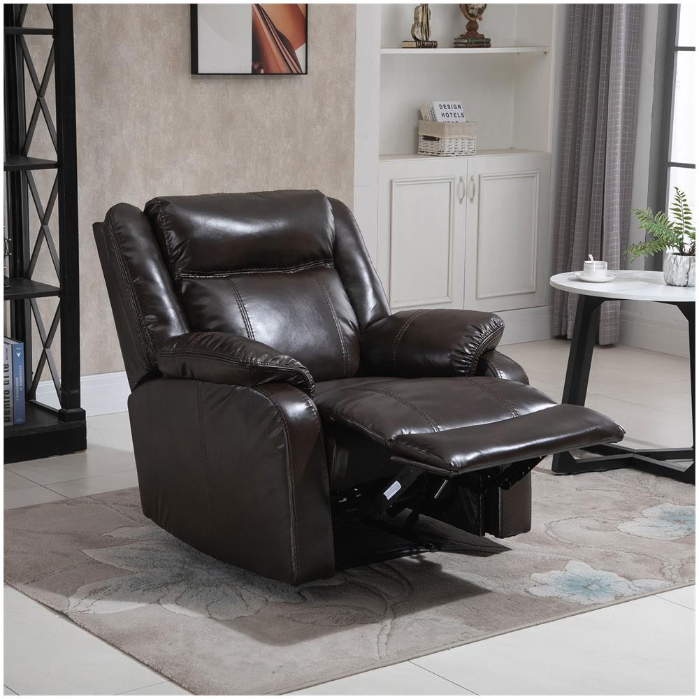 homcom Poltrona Relax Reclinabile a 150/° 90x101x102cm Girevole e con Poggiapiedi Bianco Similpelle PU e Metallo