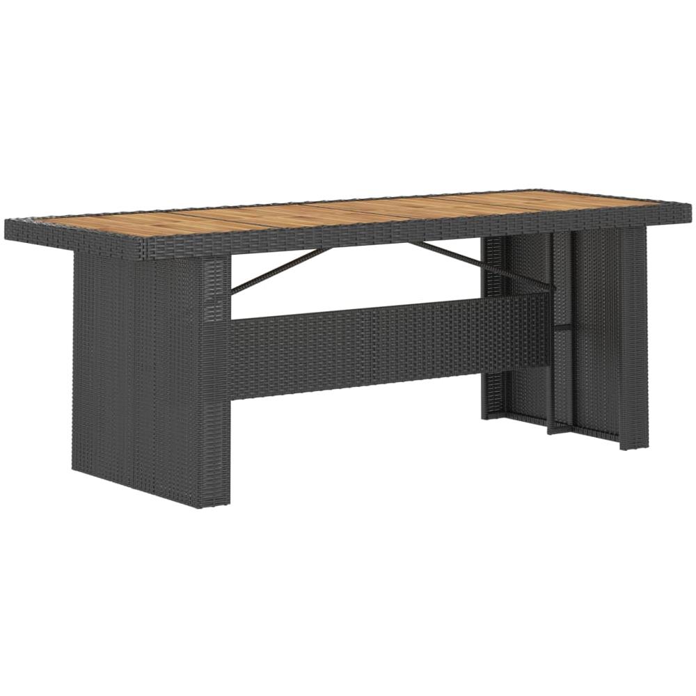 Set da Pranzo da Giardino 7 pz con Cuscini in Polyrattan Nero - Foto 8