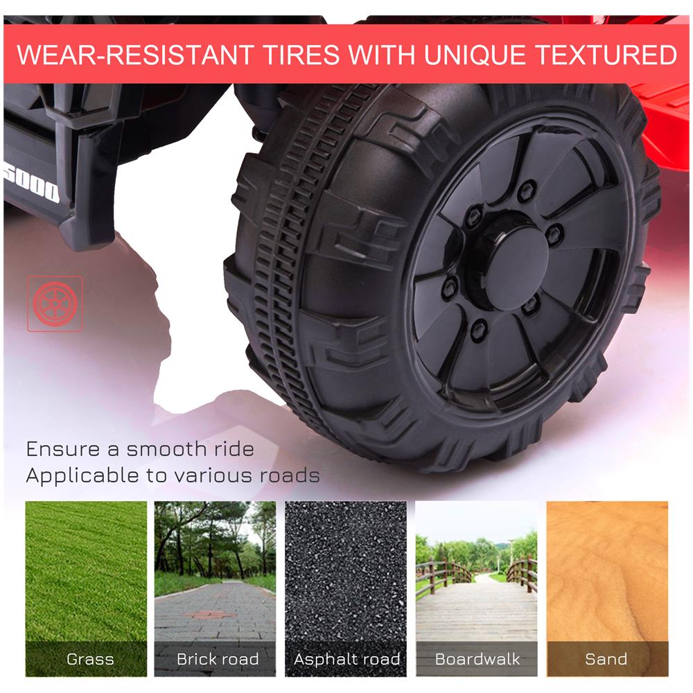 Quad Elettrico Per Bambini Fari Funzionanti E Pedale Età 18-36 Mesi - Rosso - Foto 8