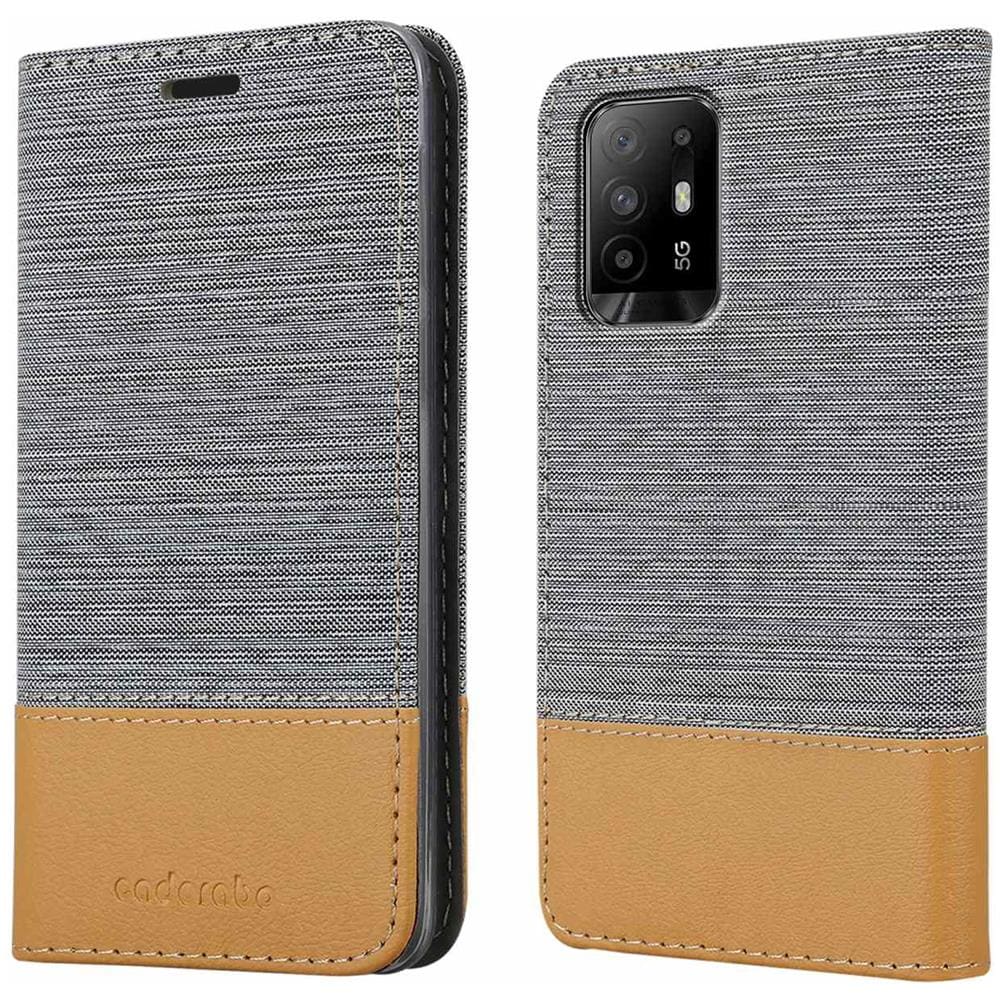 Custodia Compatibile Con Oppo A94 5g In Grigio Chiaro Marrone - Coperchio Protettiva Con Chiusura Magnetica, Funzione Stand E Tasca Per Le Carte - Foto 8