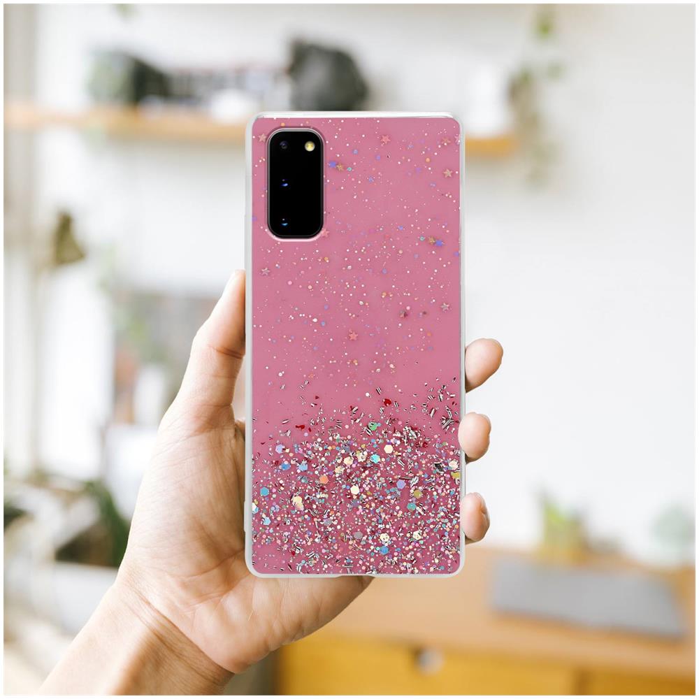 Custodia Compatibile Con Samsung Galaxy S20 In Rosa Con Glitter - Coperchio Protettivo In Silicone Tpu Flessibile Con Glitter Scintillanti - Foto 8
