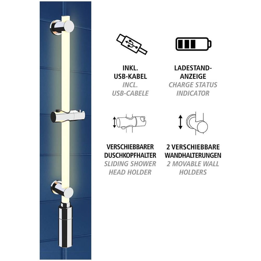 Asta Doccia A Led 74 Cm, Bianco Caldo, - Foto 7