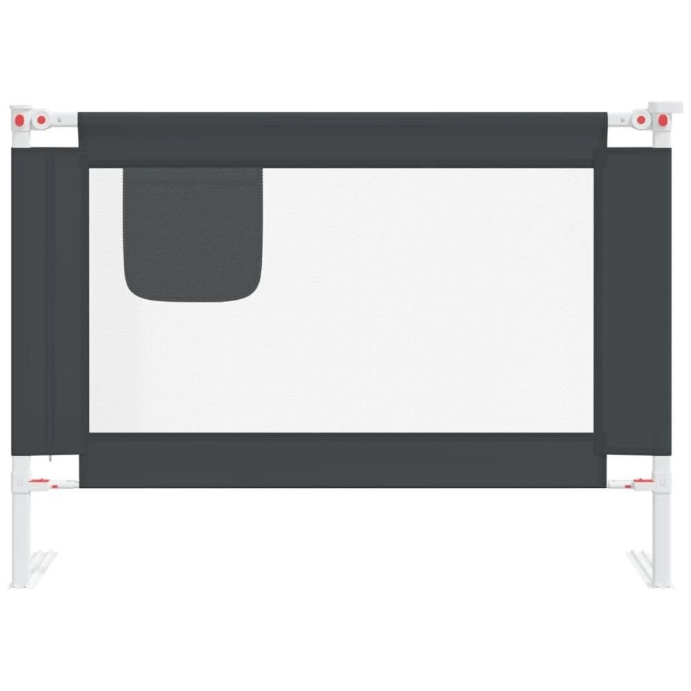 Sponda Letto Sicurezza Bambini Grigio Scuro 90x25 cm Tessuto - Foto 2