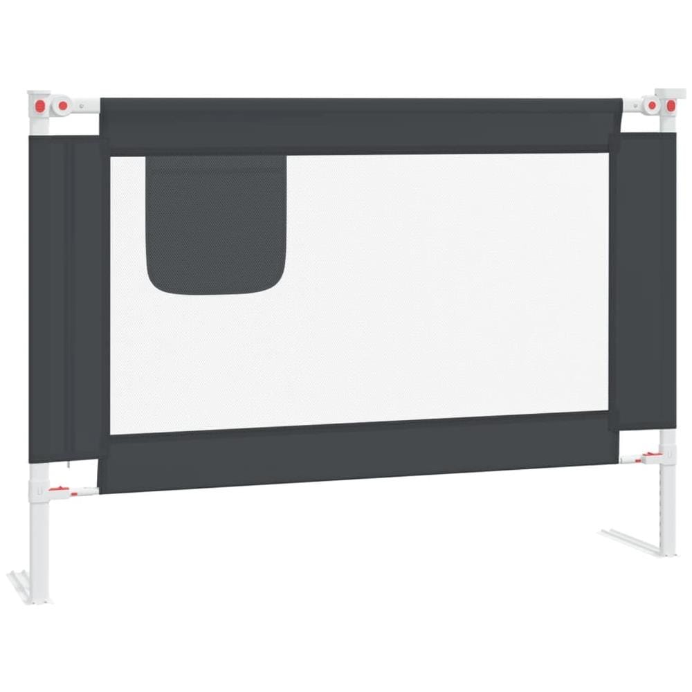 Sponda Letto Sicurezza Bambini Grigio Scuro 90x25 cm Tessuto - Foto 1