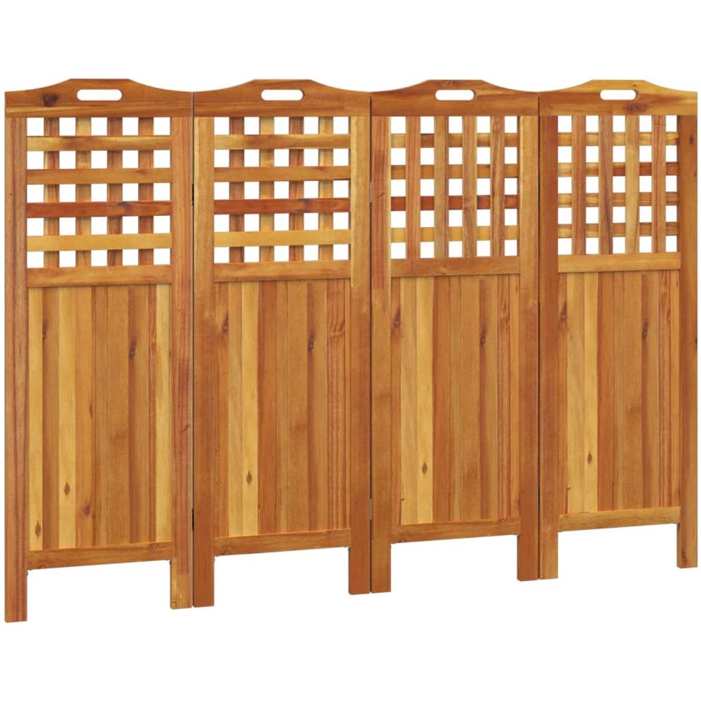 Divisorio A 4 Pannelli 162x2x115 Cm Legno Massello Di Acacia - Foto 2