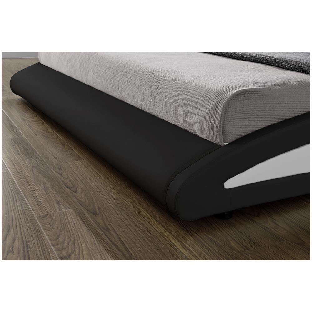 Brixton Struttura Letto In Similpelle Nera Con Led 140x190 Cm - Foto 2
