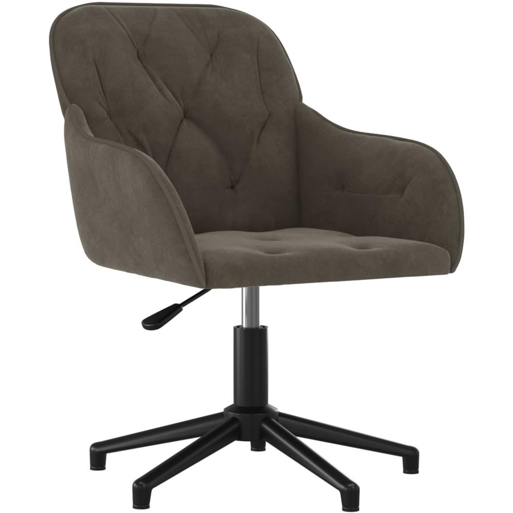 Sedie Da Pranzo Girevoli 2 Pz Grigio Scuro In Velluto - Foto 3