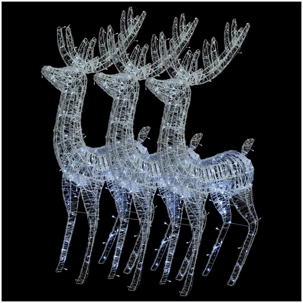 Renne Di Natale Xxl In Acrilico 250 Led 3pz 180cm Bianco Freddo - Foto 2