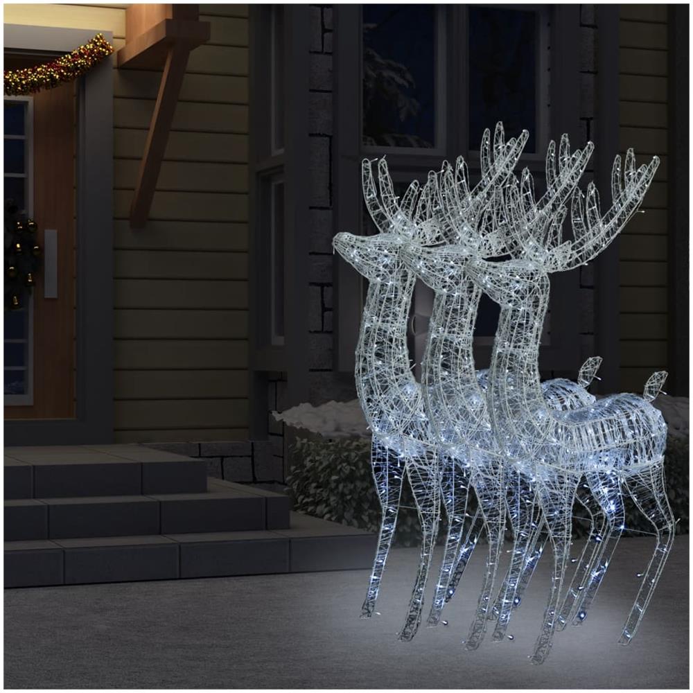 Renne Di Natale Xxl In Acrilico 250 Led 3pz 180cm Bianco Freddo - Foto 1