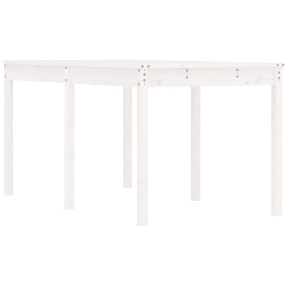 Tavolo Da Giardino Bianco 159,5x82,5x76cm Legno Massello Pino - Foto 1