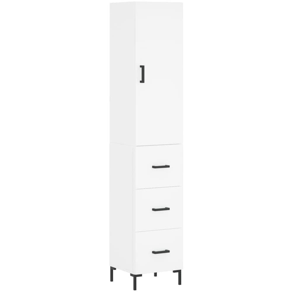 Credenza Bianca 34,5x34x180 Cm In Legno Multistrato - Foto 2