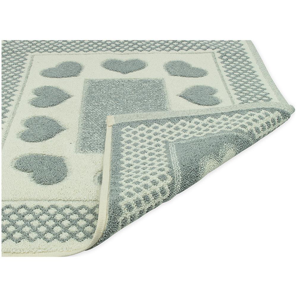 Tappeto Bagno Doccia Spugna Tappetino Assorbente Cotone Pelo Corto Mod. Love O.b 60x90 Grigio - Foto 5