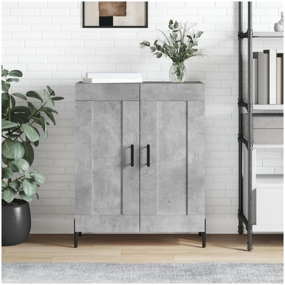 Credenza Grigio Cemento 69,5x34x90 Cm In Legno Multistrato - Foto 1