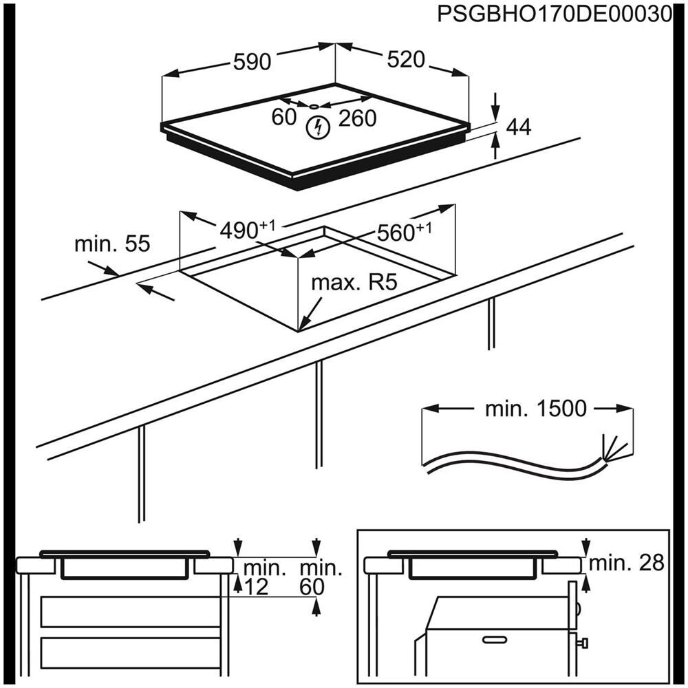 Piano cottura EIT614 induzione 4 Zone Cottura da 60 cm Colore Nero - Foto 2
