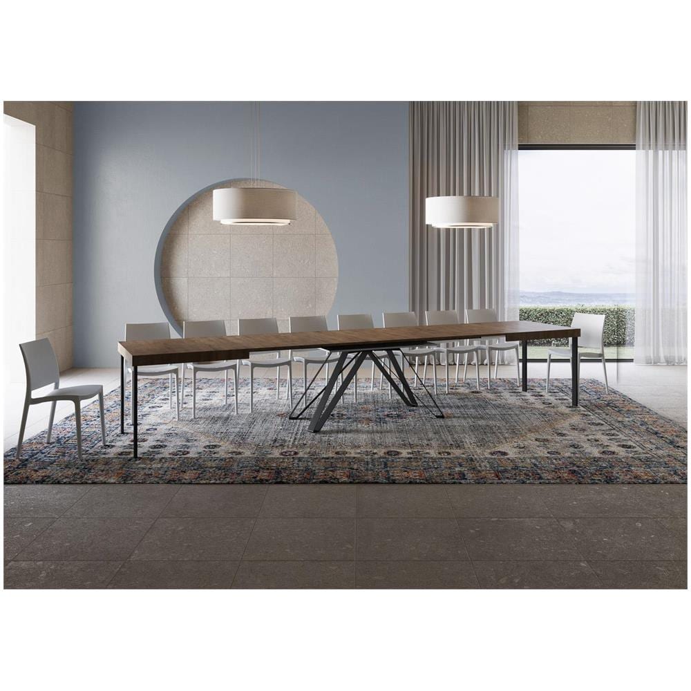 Tavolo allungabile 90x200/460 cm Terium noce gambe antracite - Foto 4