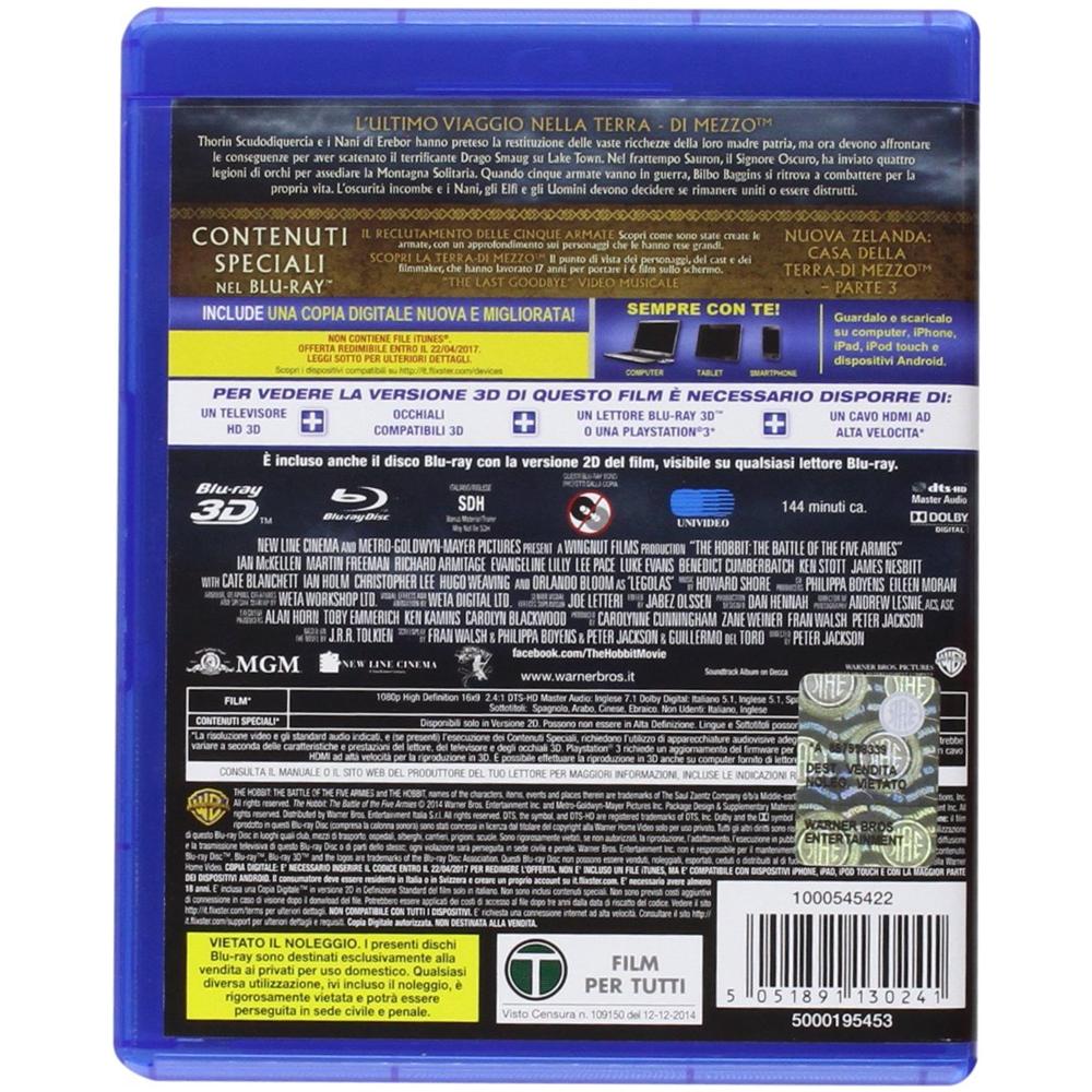 Lo Hobbit - La Battaglia Delle Cinque Armate 3D (2 Blu-Ray 3D+2 Blu-Ray)  - Foto 2