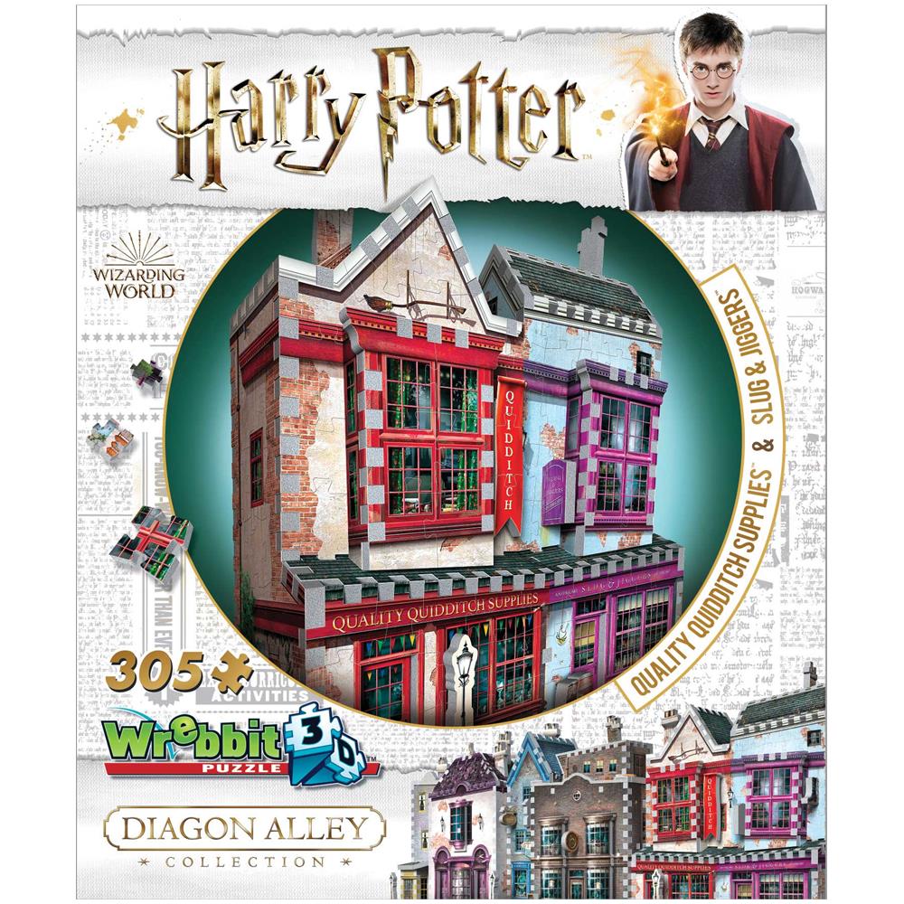 W3d-0509 - Harry Potter - 3d Puzzle 305 Pz - Diagon Alley Quality Quidditch Supplies + Slug & Jiggers - Foto 1