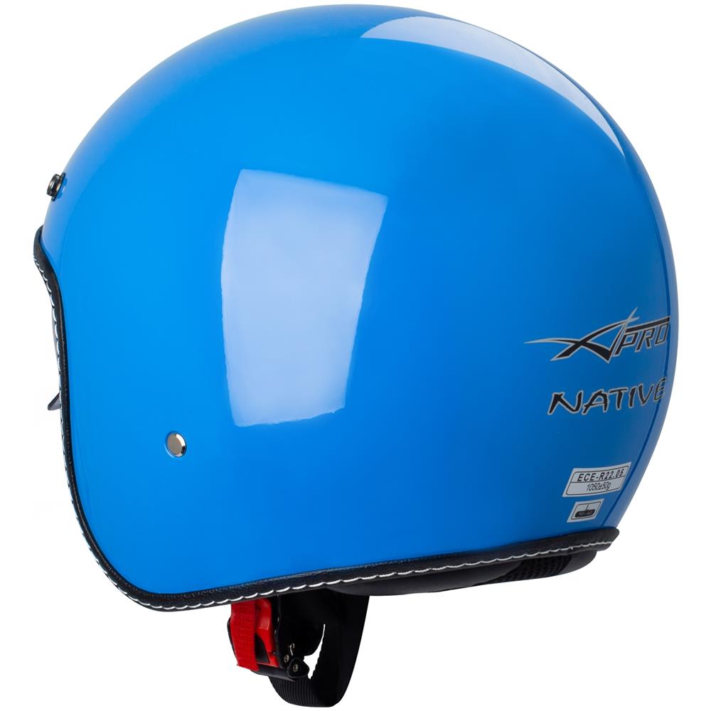 Casco Moto Jet Cafe Racer Omologato Ece 22-05 Parasole Scooter Blu S - Foto 2