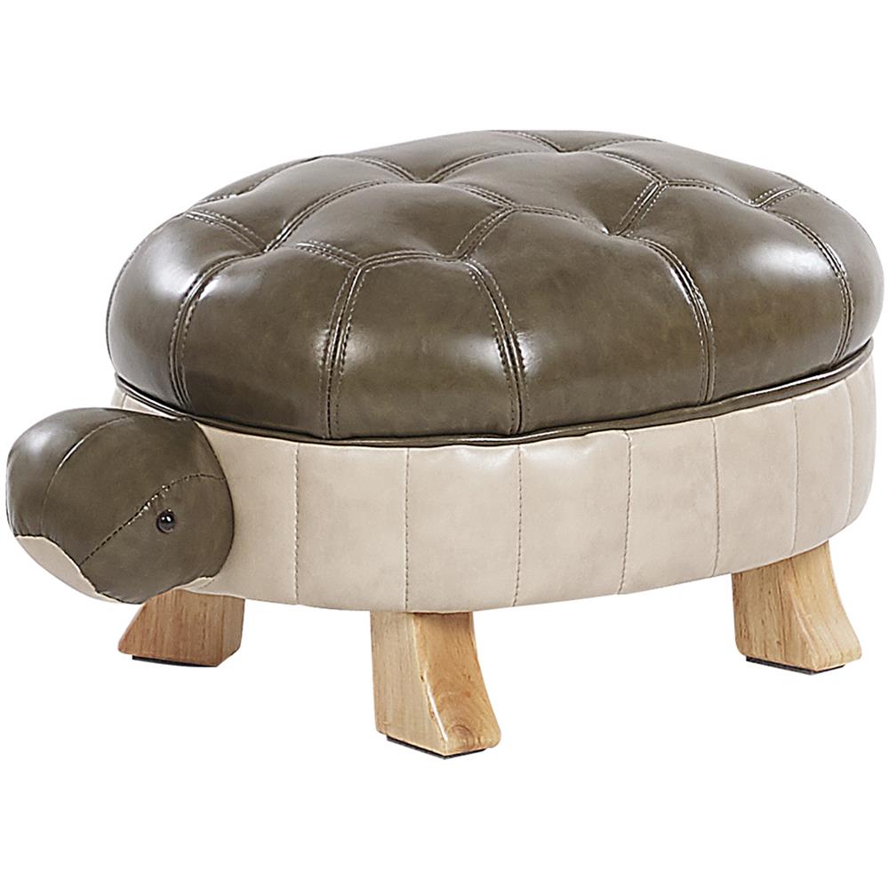 Pouf Animaletto In Ecopelle Verde Scuro Turtle - Foto 1